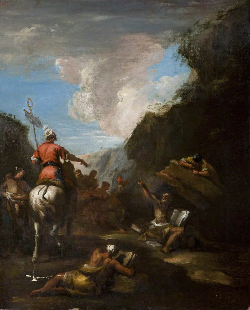 Archimedes och Hiero vid sitt säte i Syrakusa - Sebastiano Ricci