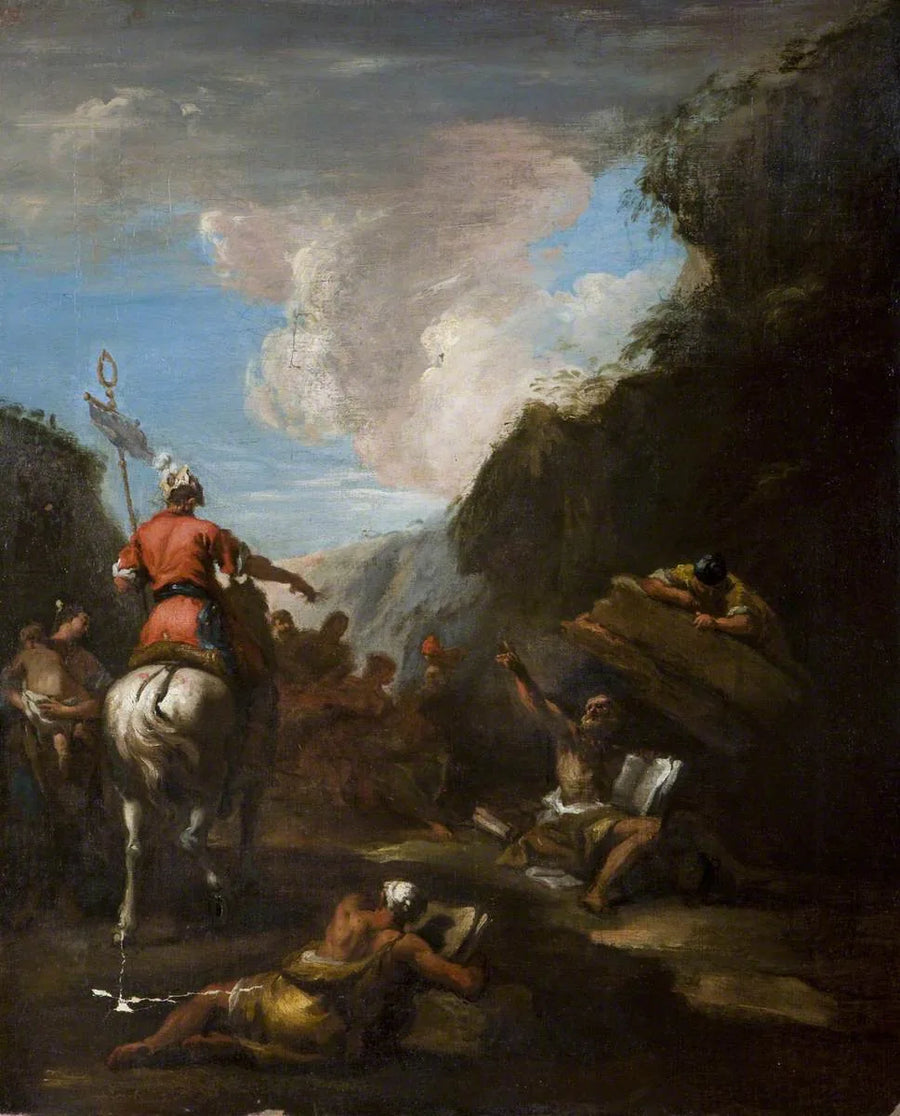 Archimedes och Hiero vid sitt säte i Syrakusa - Sebastiano Ricci