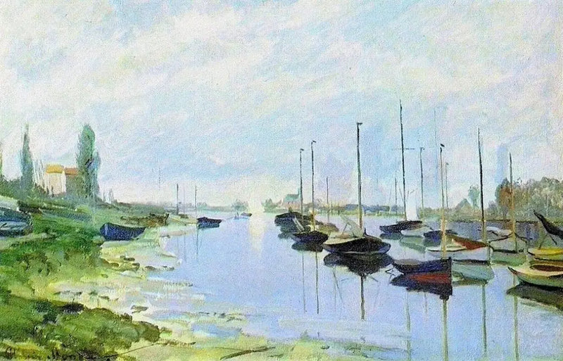 Argenteuil, båtar längs med stranden - Claude Monet