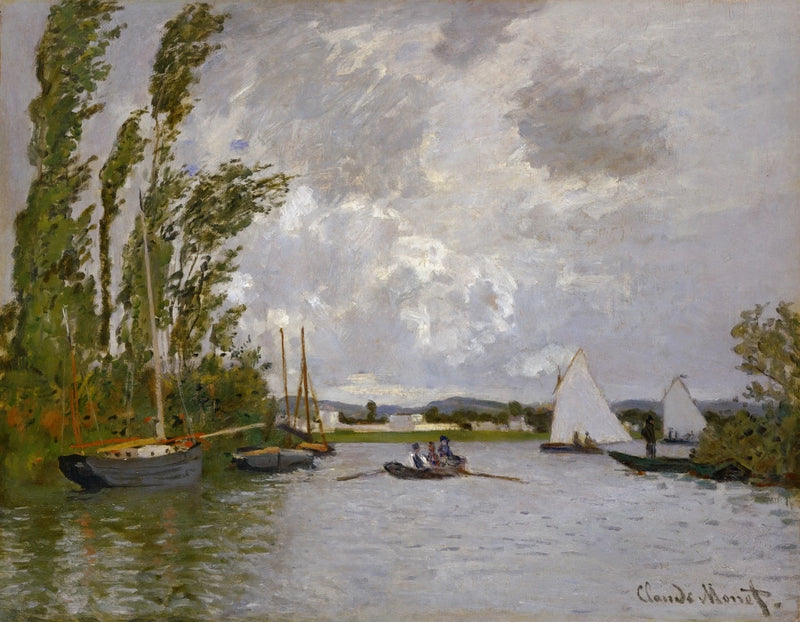 Argenteuil sett från den lilla armen på Seine W232 - Claude Monet