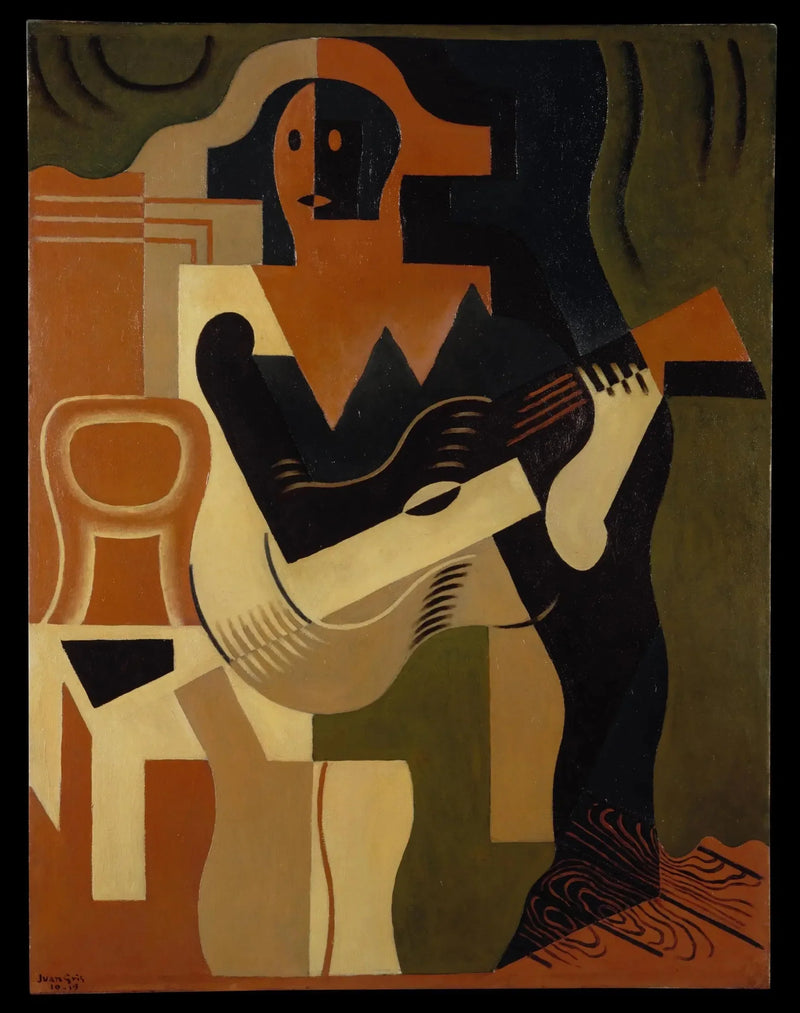 Sittande harlekin med gitarr - Juan Gris