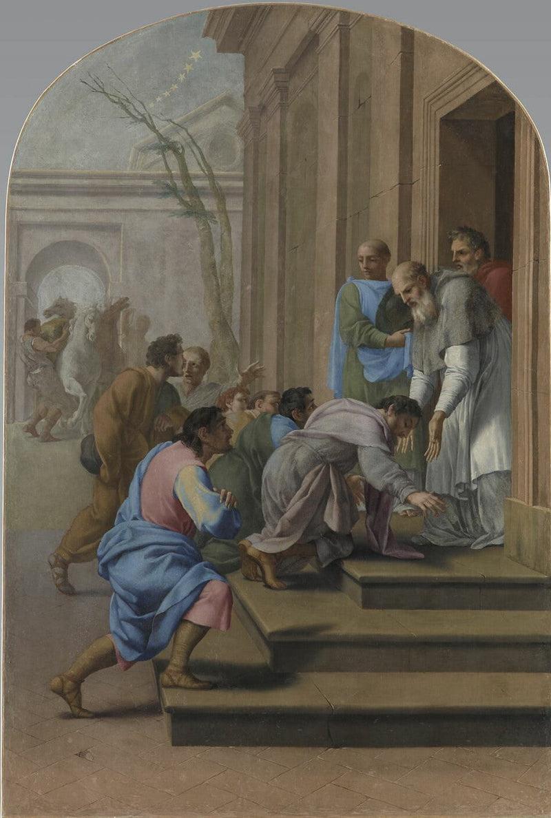 Ankomst av helige Bruno till Grenoble, hos helige Hugues - Eustache Le Sueur
