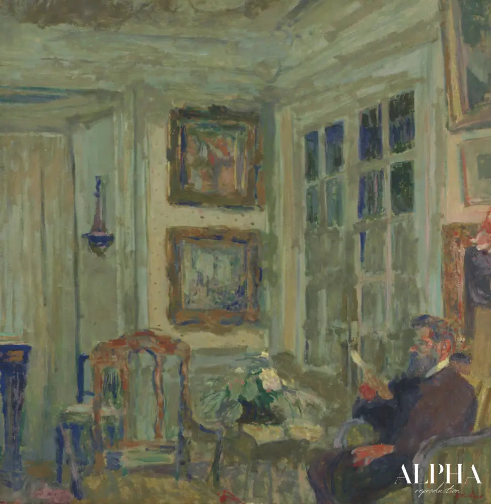 Arthur Fontaine lisant I - Édouard Vuillard - Reproductions de tableaux et peintures haut de gamme