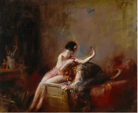 Konstnär och modell - Jean-Louis Forain