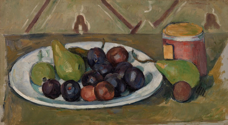 Tallrik med frukt och konservburk - Paul Cézanne