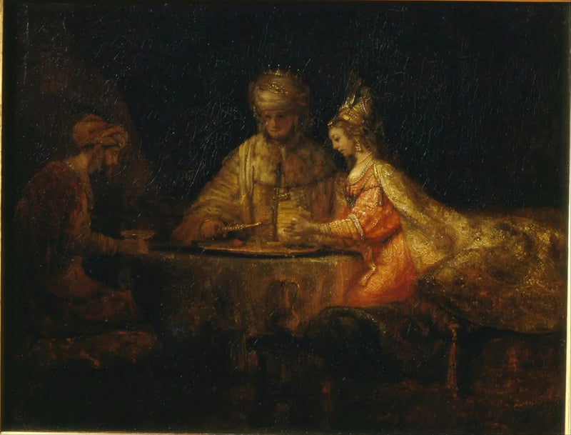 Assuerus och Haman vid Esthers fest - Rembrandt