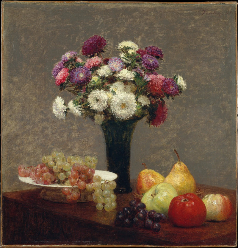 Asters och Frukter på ett bord - Henri Fantin-Latour