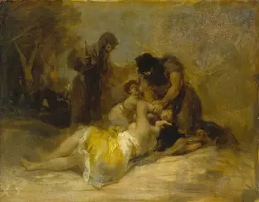 Attack mot en kvinna - Francisco de Goya