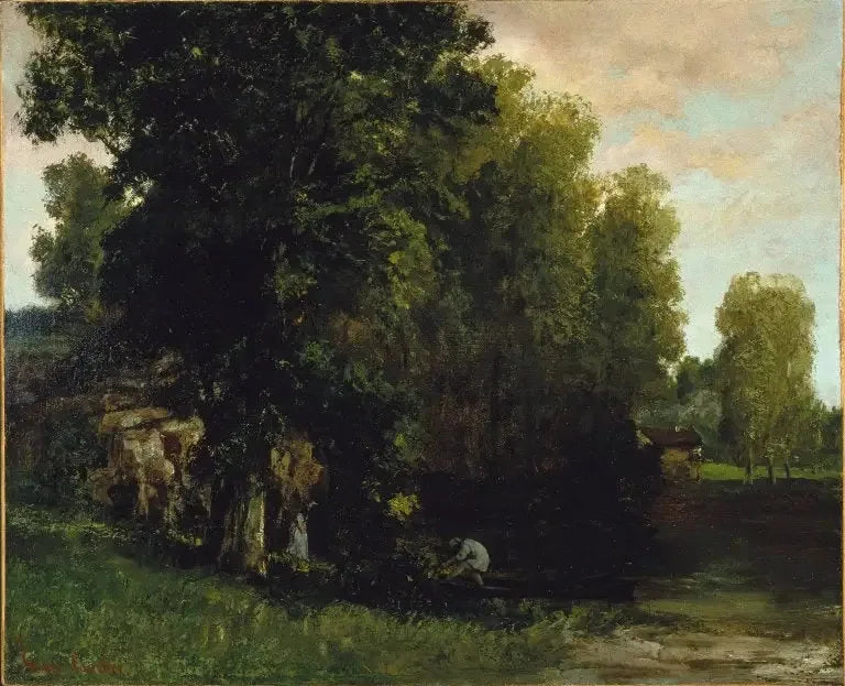 Vid dammens kant - Gustave Courbet