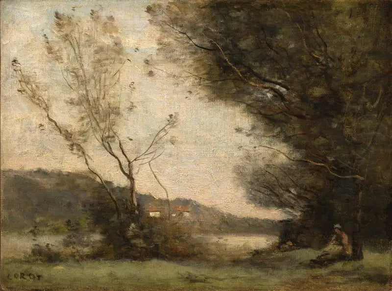 Vid flodkanten - Jean-Baptiste Camille Corot