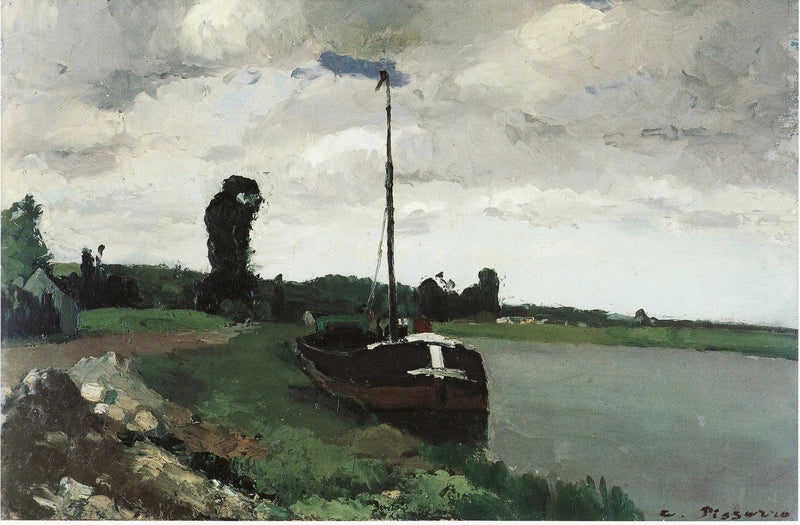 Vid flodstranden, Pontoise - Camille Pissarro