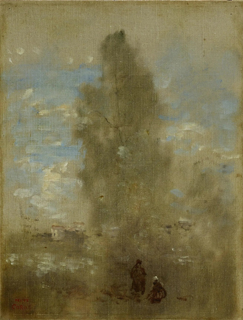 Vid sjöns strand - Jean-Baptiste Camille Corot