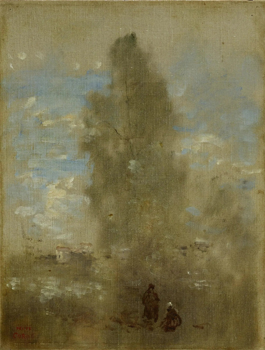 Vid sjöns strand - Jean-Baptiste Camille Corot