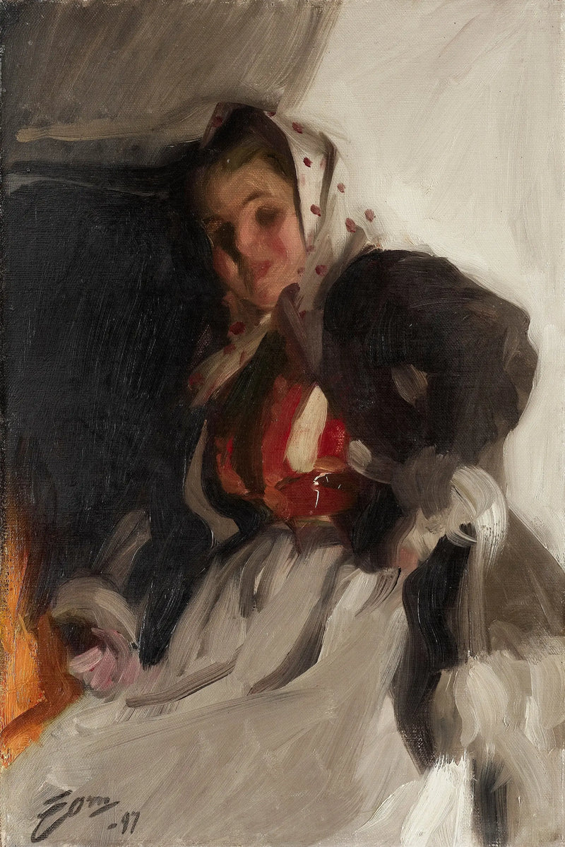 Vid eldstaden - Anders Zorn