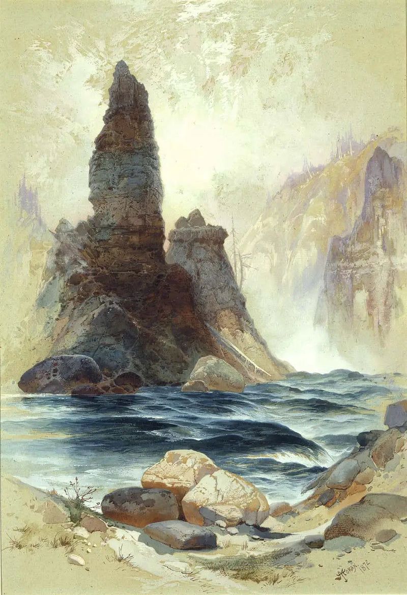Ovanför vattenfallet Tower, Yellowstone - Thomas Moran