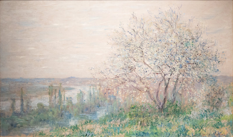 Ovanför Vétheuil, fjädereffekt W587 - Claude Monet