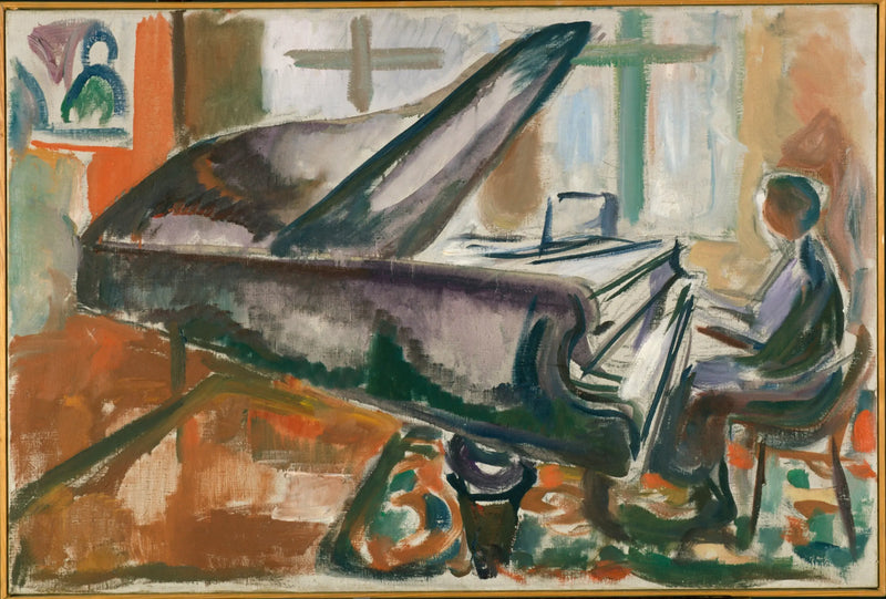 Vid det stora pianot - Edvard Munch
