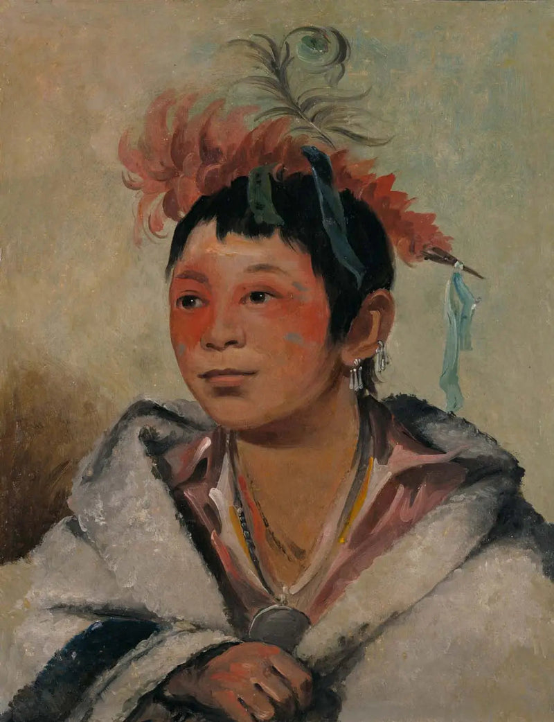 Aú-nah-kwet-to-hau-páy-o, Den som sitter i molnen, en pojke - George Catlin