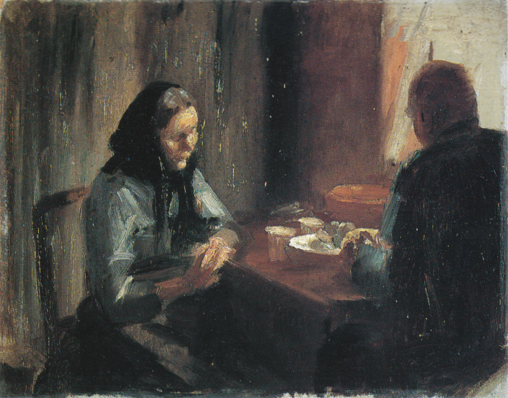 Au repas - Anna Ancher image 1 reproduction de peinture à l’huile