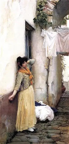 Reproduction du tableau « Au repos - John William Waterhouse » par Alpha Reproduction en peinture à l’huile