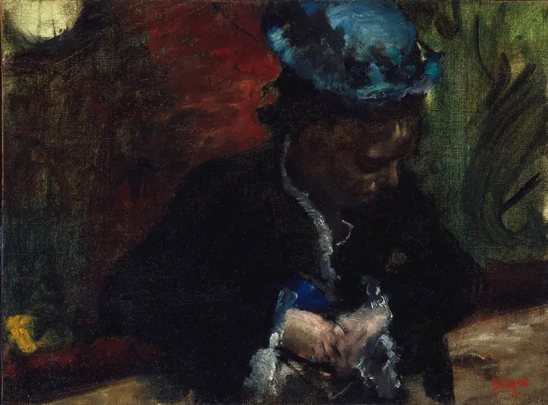På teatern: kvinna sittande på balkongen - Edgar Degas