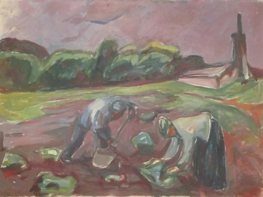 Vid arbetet nära växthuset - Edvard Munch