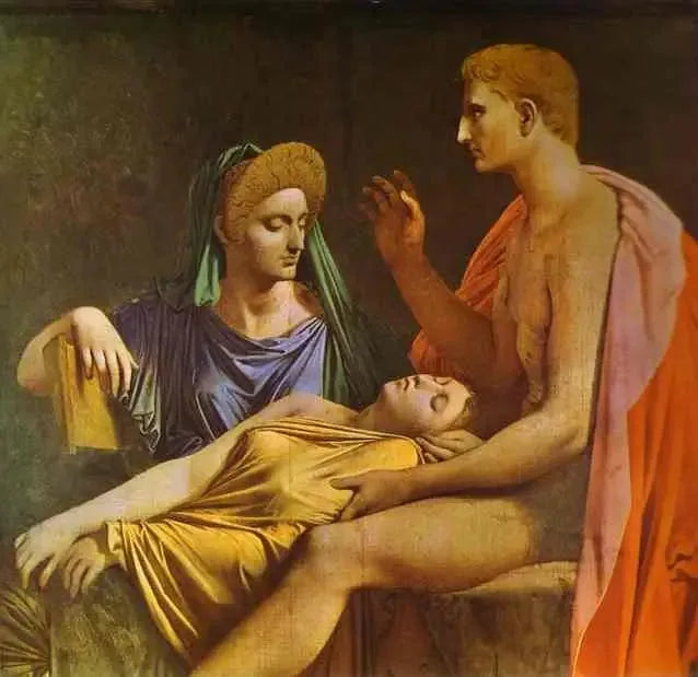 Auguste som lyssnar på läsningen av Aeneiden - Jean-Auguste-Dominique Ingres