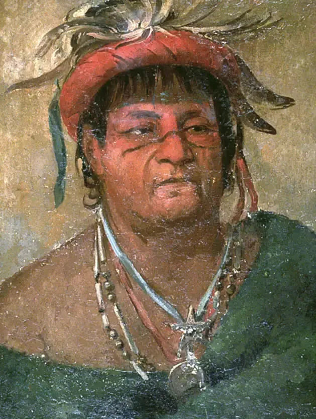Aúh-ka-nah-paw-wáh, Jord som står upp, en gammal och tapper krigare - George Catlin