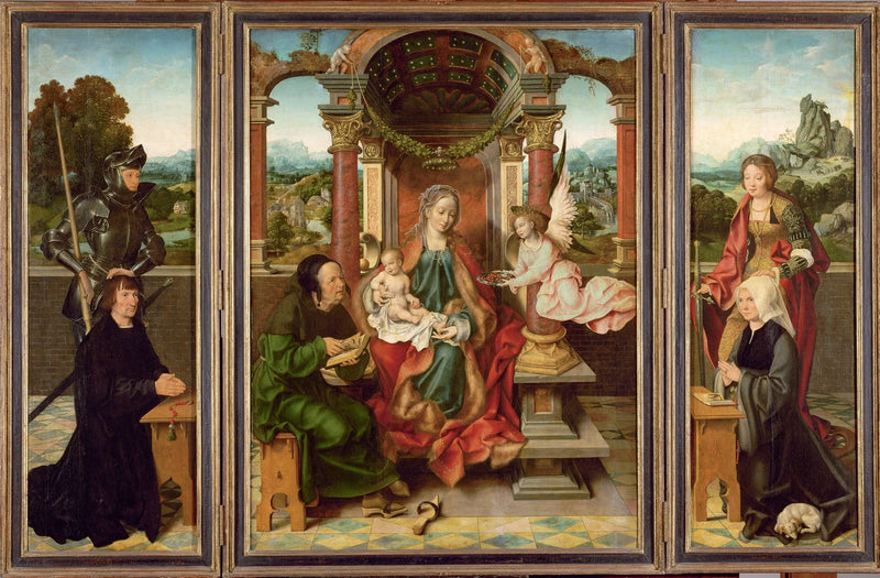 Autel flygande - Joos van Cleve