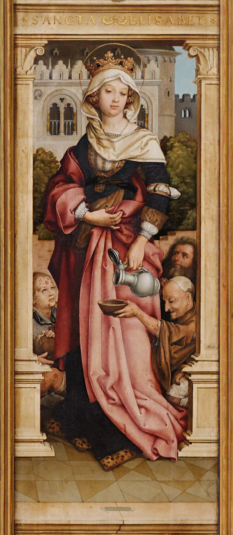 Autel de Saint Sébastien : Sainte Élisabeth de Hongrie - Hans Holbein den äldre