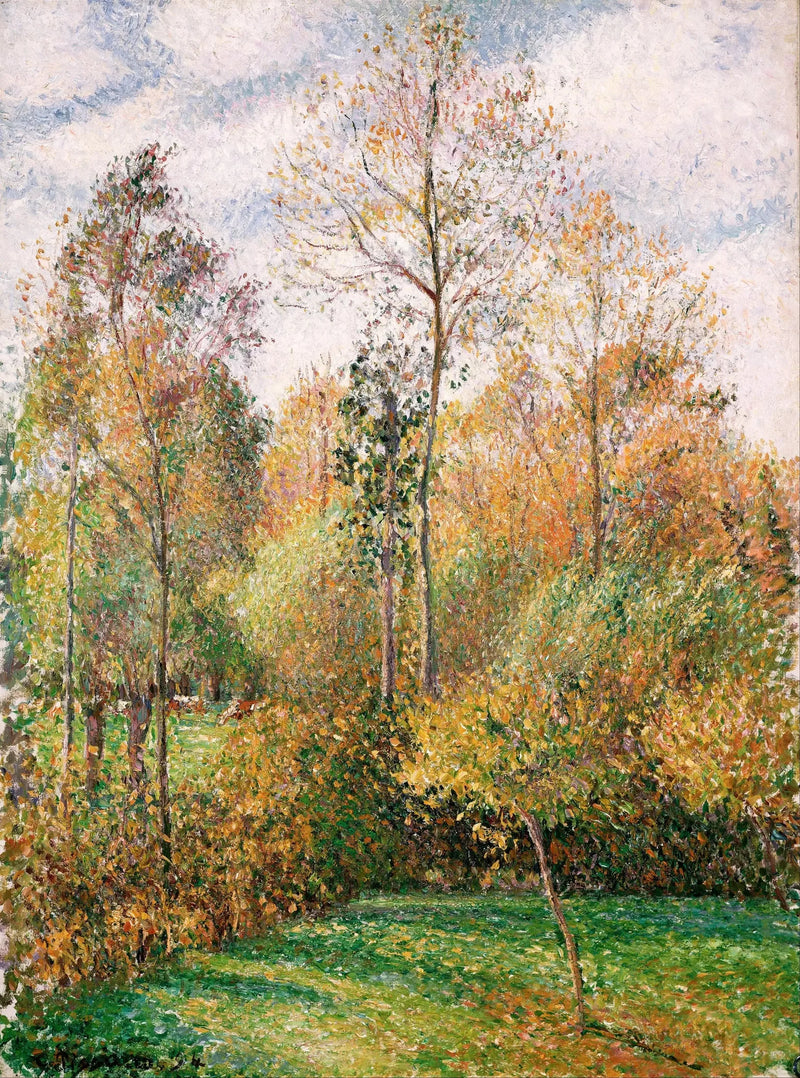 Höst, Poppelträd, Éragny - Camille Pissarro