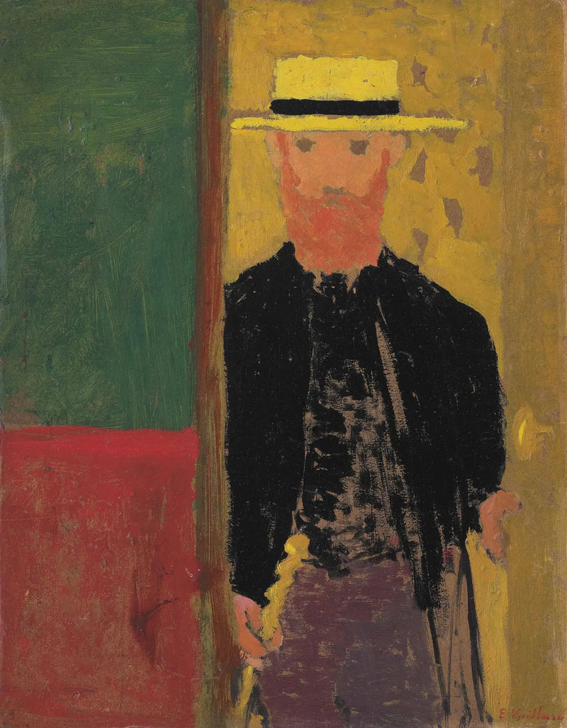 Självporträtt med käpp och båtmössa - Édouard Vuillard