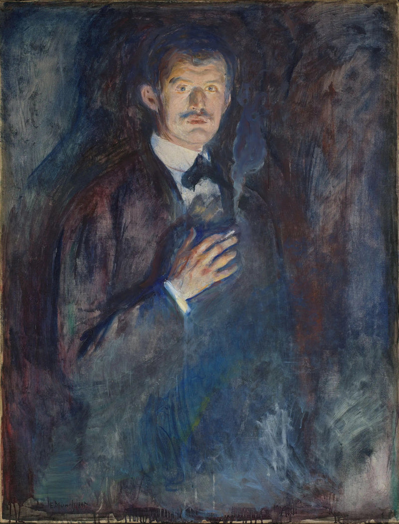 Självporträtt med cigarett - Edvard Munch