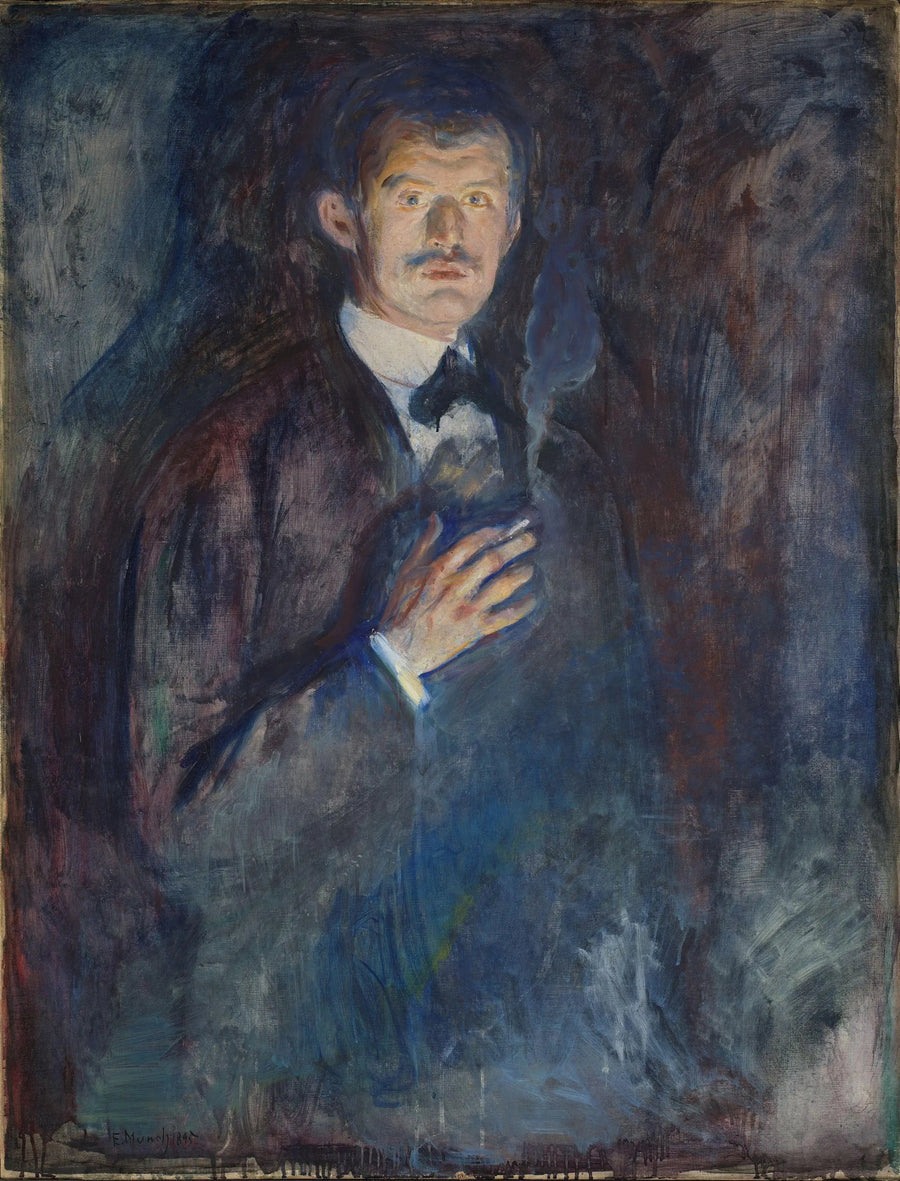 Självporträtt med cigarett - Edvard Munch
