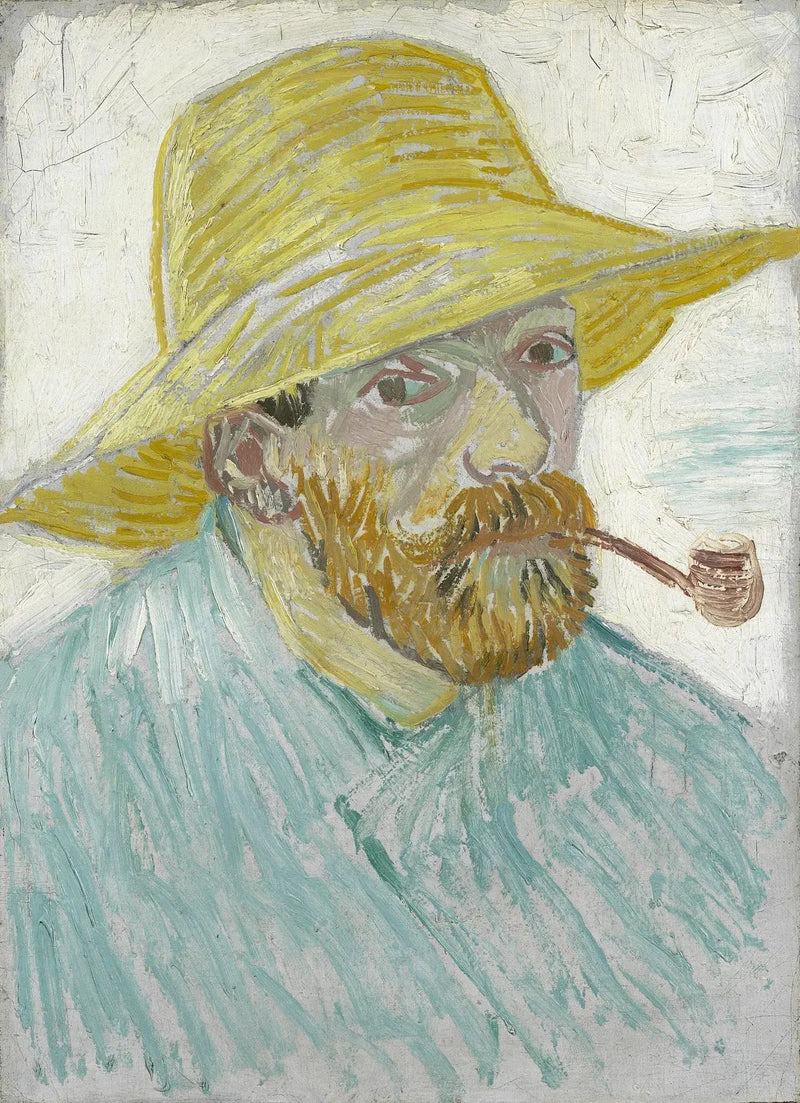 Självporträtt med pipa och halmhatt - Vincent van Gogh