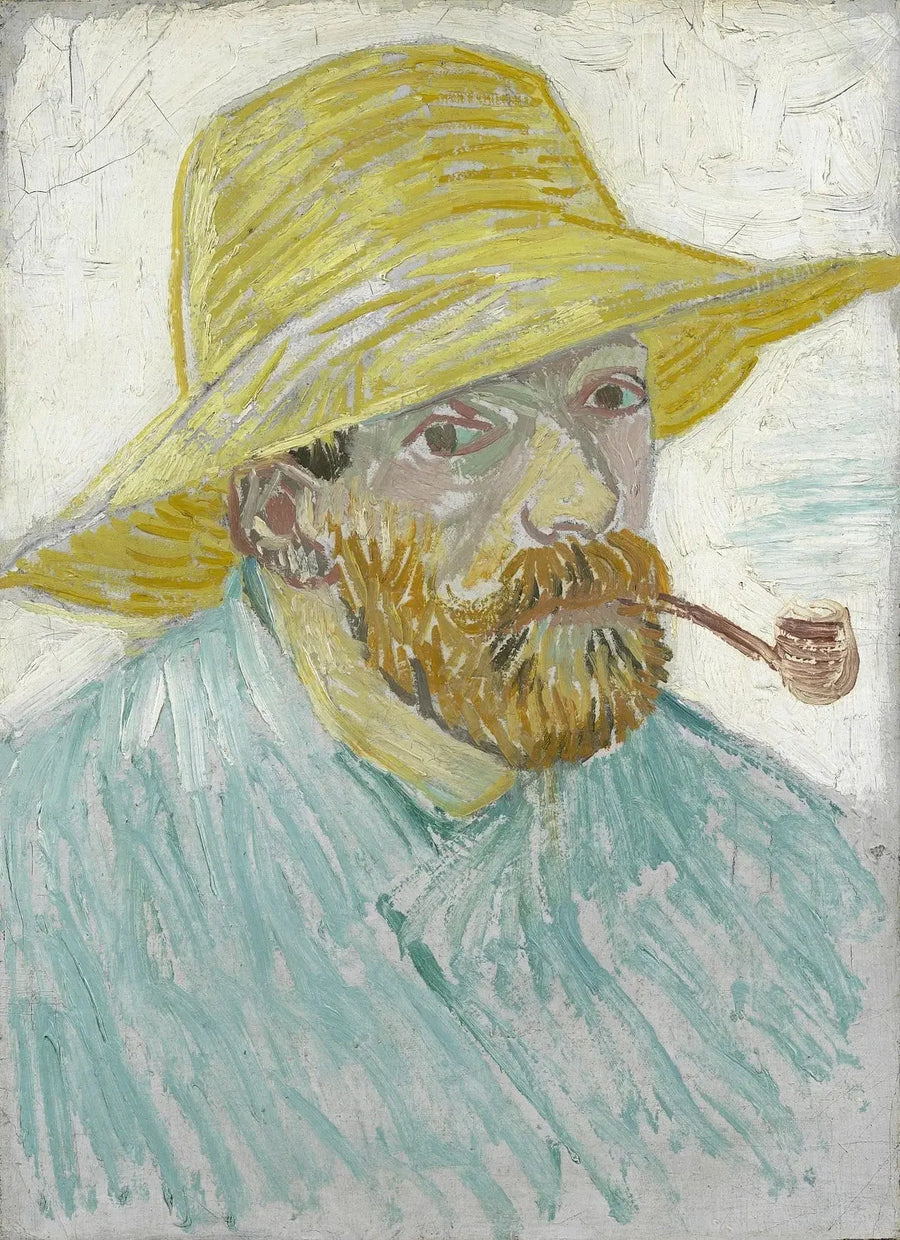 Självporträtt med pipa och halmhatt - Vincent van Gogh
