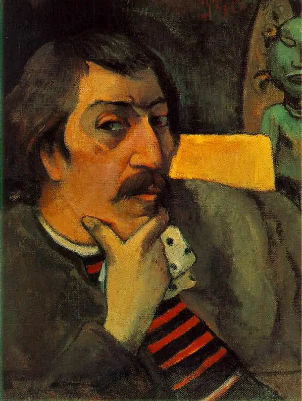 Självporträtt med idolen - Paul Gauguin
