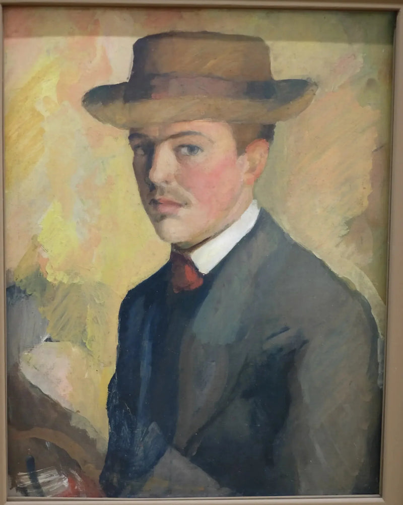 Självporträtt med hatt - August Macke