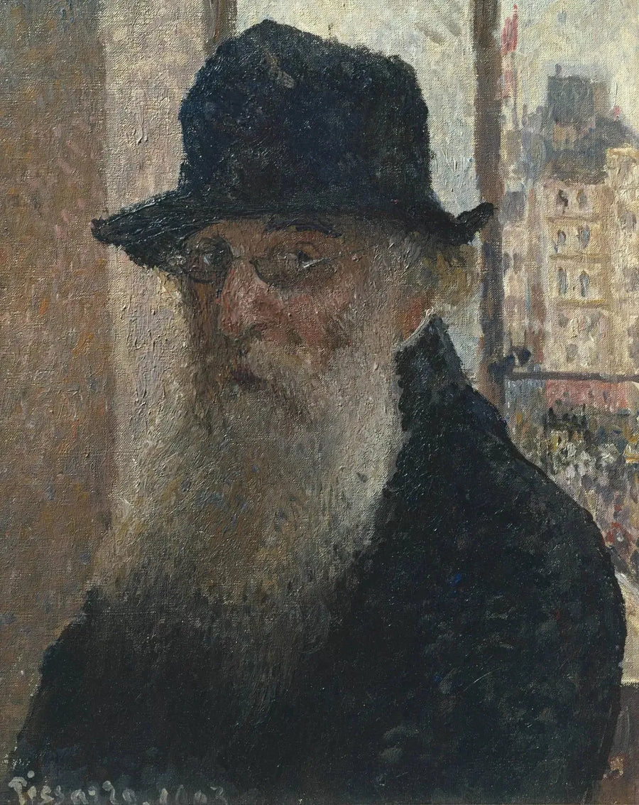 Självporträtt med hatt - Camille Pissarro
