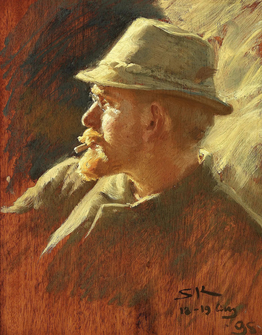 Självporträtt med lätt filt hatt. - Peder Severin Krøyer