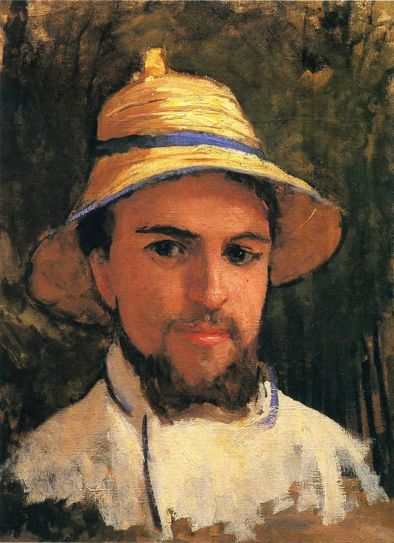 Självporträtt med halmhatt - Gustave Caillebotte