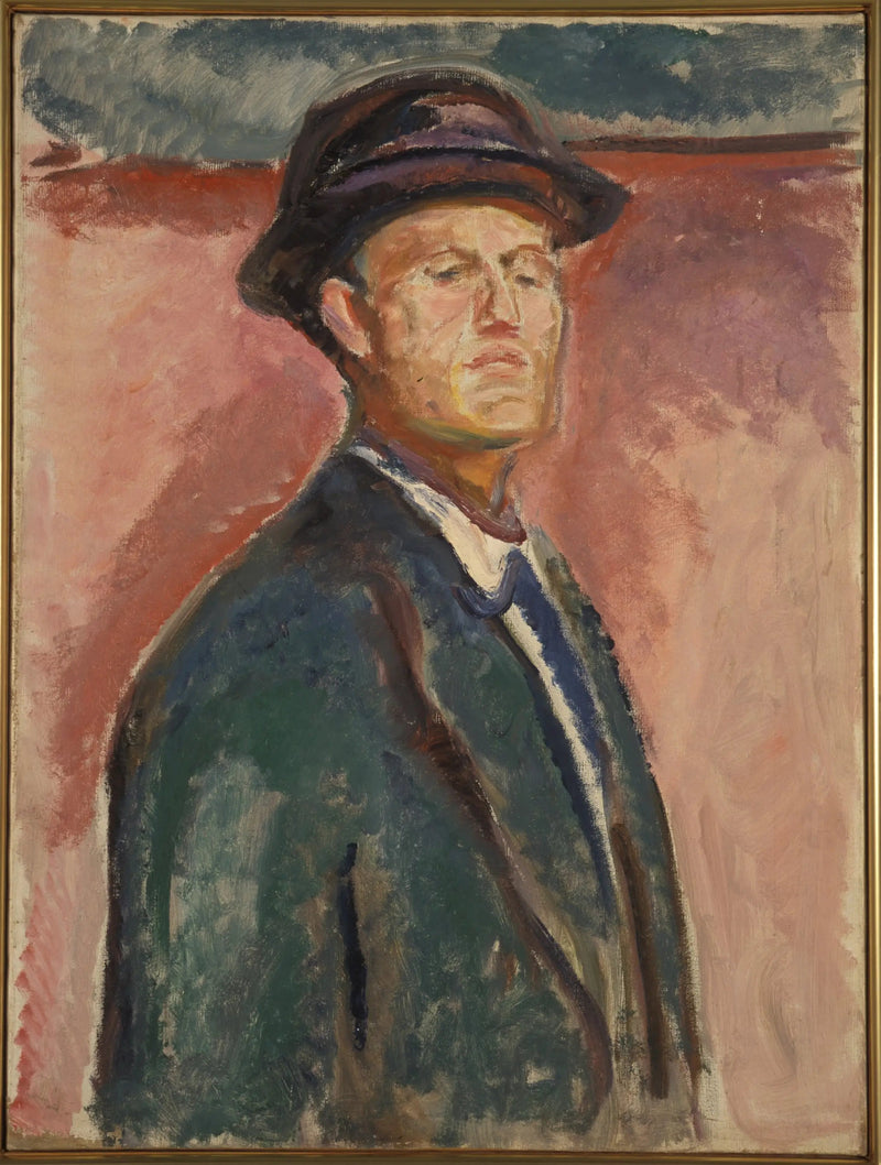 Självporträtt med hatt - Edvard Munch