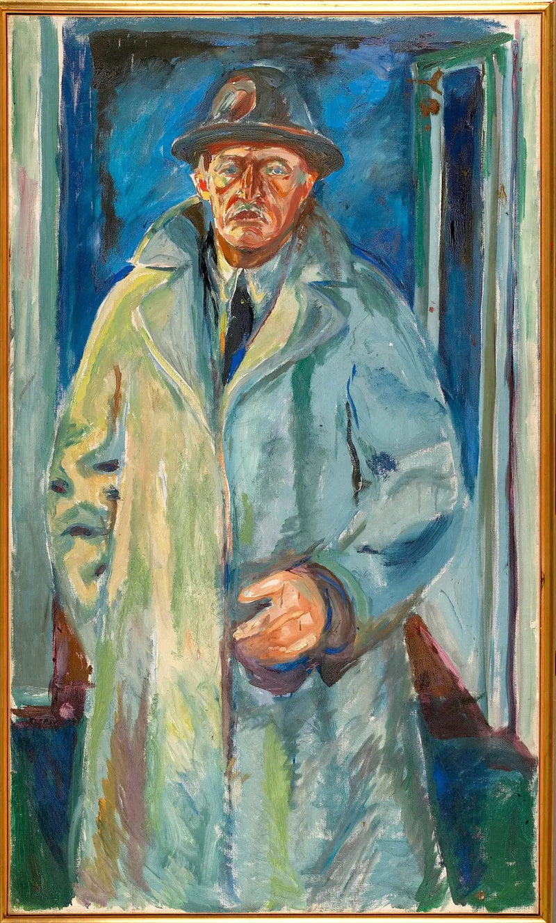 Självporträtt med hatt och mantel - Edvard Munch