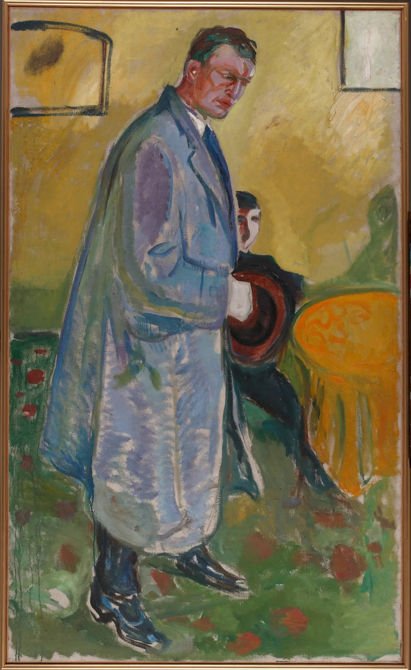 Självporträtt med hatt och överrock - Edvard Munch