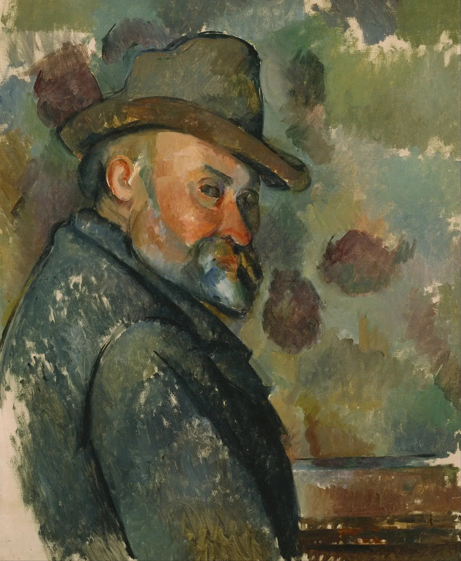 Självporträtt med hatt - Paul Cézanne