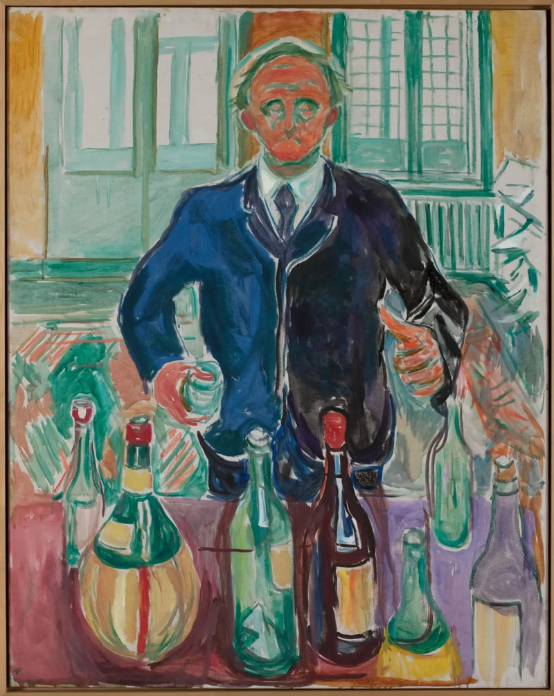 Självporträtt med flaskor - Edvard Munch