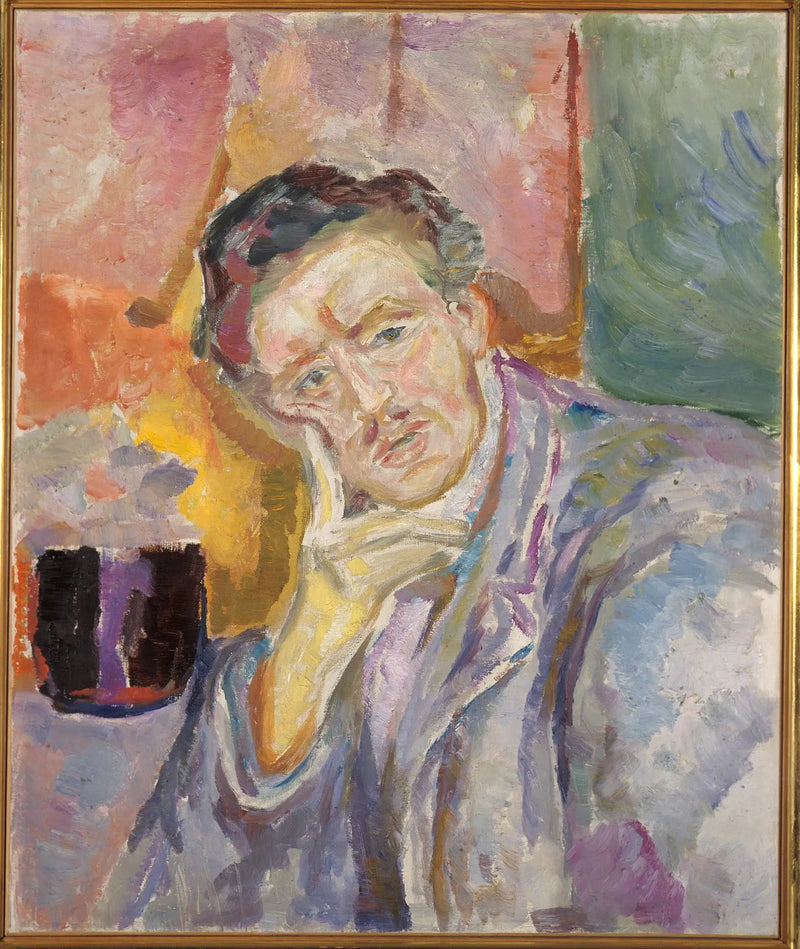 Självporträtt med händerna under kinderna - Edvard Munch