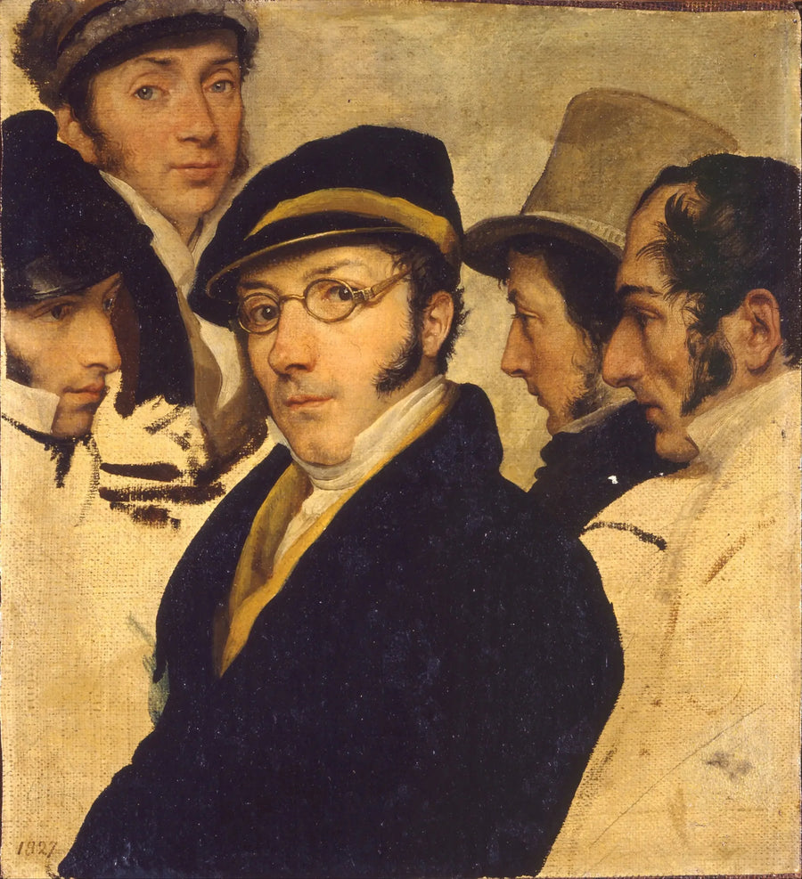 Självporträtt med en grupp vänner - Francesco Hayez