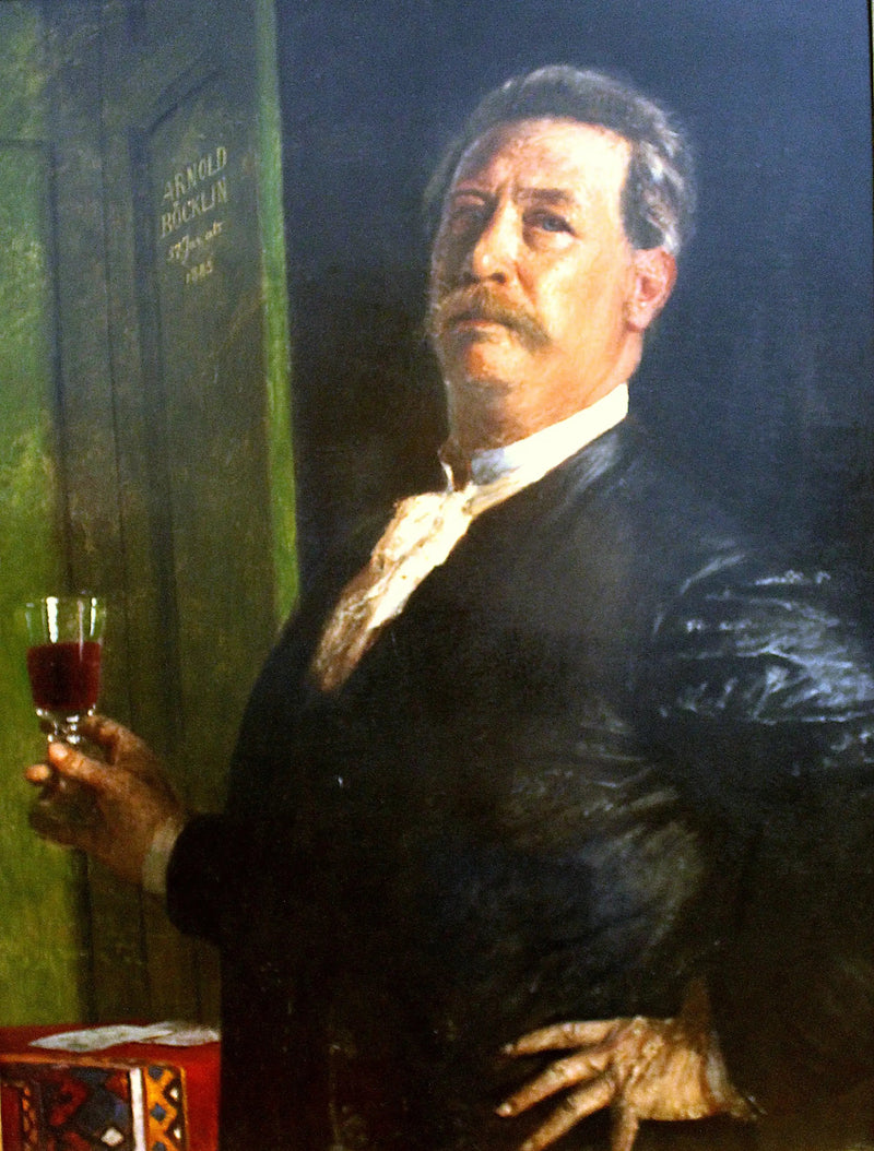 Självporträtt med ett glas vin - Arnold Böcklin