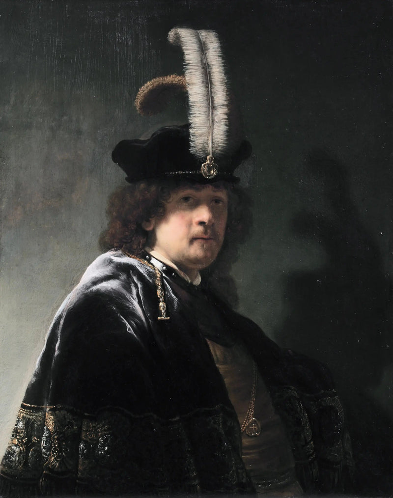Självporträtt med fjäderhatt - Rembrandt